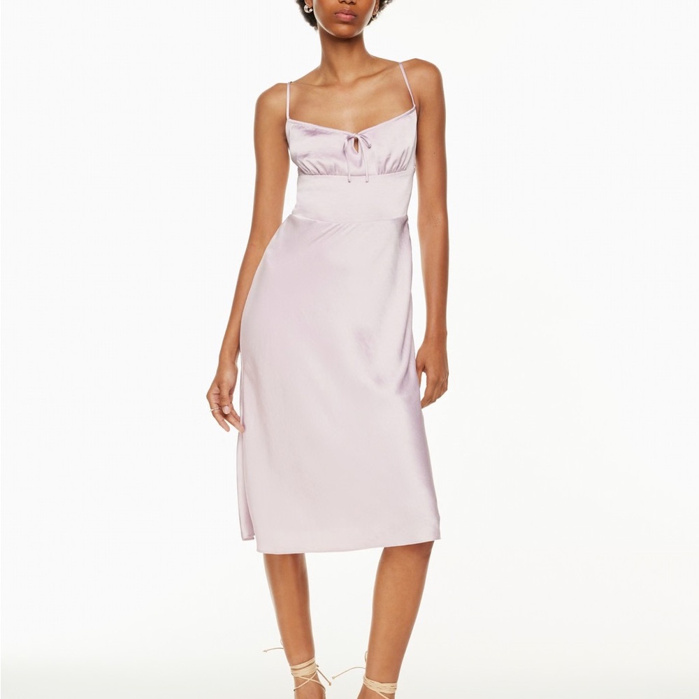 Aritzia Wilfred Bellow Satin Dress (4)